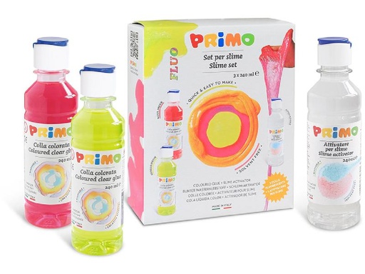 [90296202 1565880] Primo Kleber Fluo-Slime-Set 2 Stück, Fluoreszierend