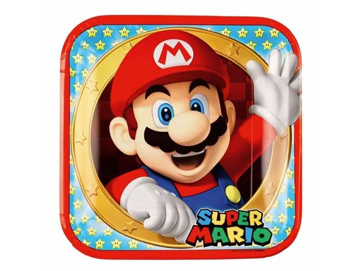 [90296252 1565266] Amscan Einwegteller Super Mario 8 Stück