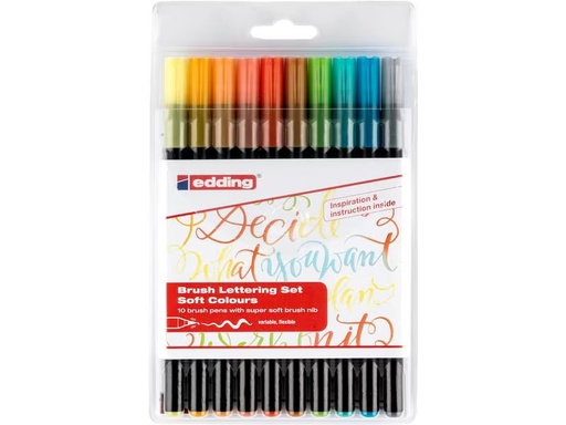 [90296298 1565860] edding Brushpen Brushpen soft colours 10 Stück, Assortiert