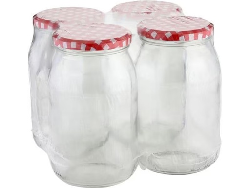 [90296889 1562369] Axentia Einmachglas Karo 948 ml, 4 Stück