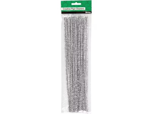 [90296932 1557012] Creativ Company Chenilledraht 6 mm, 24 Stück, Silber