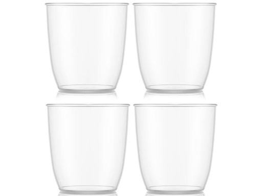 [90297111 1532432] Bodum Outdoor-Becher Kvadrant 200 ml, Transparent, 4 Stück