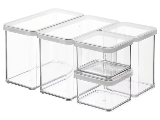 [90297463 1550918] Rotho Vorratsdose Loft 5-teilig, 4.2 l, Transparent/Weiss