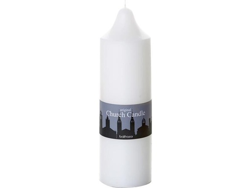 [90297713 1550209] balthasar Church Candle 25 cm x 7.5 cm, Weiss