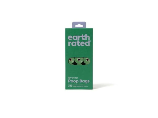 [90297781 1568079] Earth Rated Hundekotbeutel 21 Nachfüllrollen, 315 Stück, Lavendel