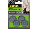 3M Stuhlbeingleiter Move & Protect, Ø 30 mm, Grau, 4er Pack