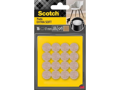 [90297898 1571185] 3M Filzgleiter Extra-Soft, Ø 17 mm, Beige, 16er Pack
