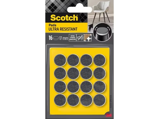 [90297906 1571149] 3M Filzgleiter Ultra Resistant, Ø 17 mm, Grau, 16er Pack