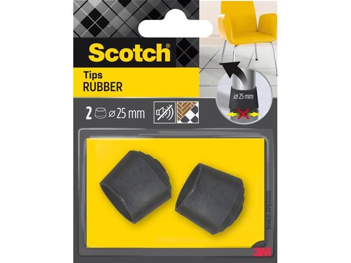 [90298118 1571168] 3M Stuhlbeingleiter Ø 25 mm, Schwarz, 2er Pack