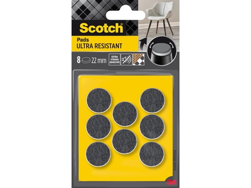 [90298340 1571150] 3M Filzgleiter Ultra Resistant, Ø 22 mm, Grau, 8er Pack