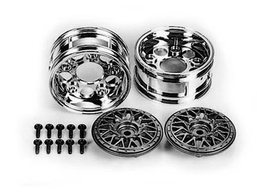 [90298588 1312267] Tamiya Felgen BBS, zweiteilig, 26 mm, Silber 2 Stück, 1:10