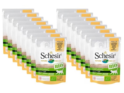 [90298603 1367775] Schesir Nassfutter Bio Huhn, 16 x 85 g