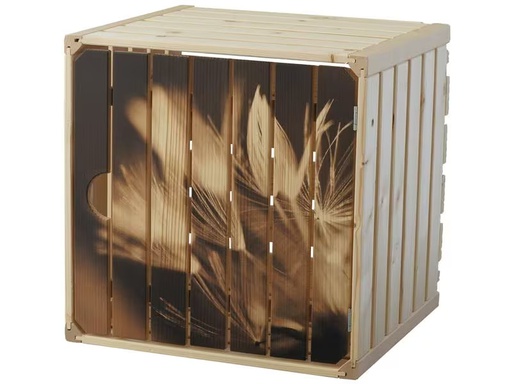 [90298626 1332997] Holz Zollhaus Holzharasse Pusteblume mit Tür, 35 x 35 cm