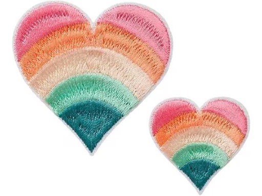 [90298919 1570249] Mono-Quick Aufbügelbild Herz Regenbogen 1 Stück