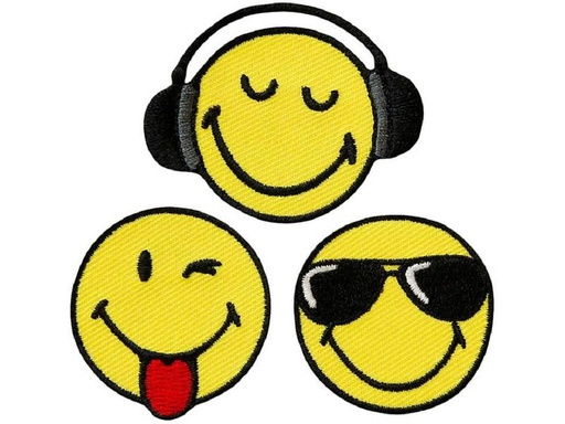 [90299004 1570234] Mono-Quick Aufbügelbild Smiley Cool 1 Stück