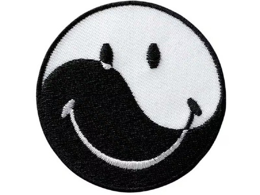 [90299116 1570235] Mono-Quick Aufbügelbild Smiley Ying Yang 1 Stück