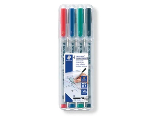 [90049692 914832] Staedtler Folienstift Lumocolor 312 4er-Set, wasserlöslich