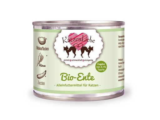 [90299788 1540873] KatzenLiebe Nassfutter Bio-Ente mit Bio-Zucchini, 200 g