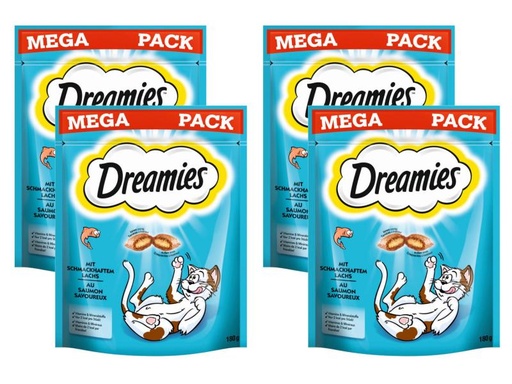 [90049779 565563] Dreamies Katzen-Snack mit Lachs, 4 x 180g