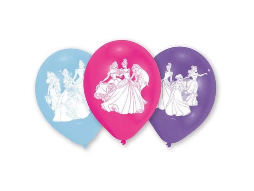 [90300152 1565382] Amscan Luftballon Diseny Princess 6 Stück, Latex