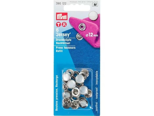 [90300155 1575960] Prym Druckknöpfe Jersey Kappe Weiss, 12 mm, 6 Stück