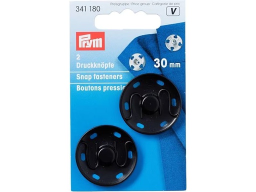 [90300248 1575919] Prym Druckknöpfe Schwarz, 30 mm