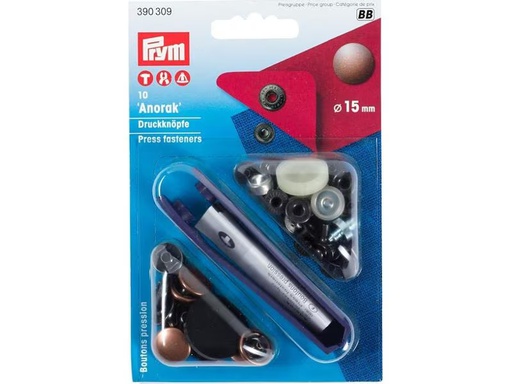 [90300264 1575946] Prym Druckknöpfe Anorak Altkupfer, 15 mm