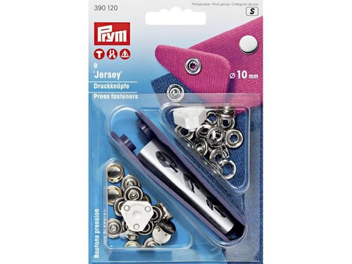 [90300294 1575961] Prym Druckknöpfe Jersey Kappe Silber, 12 mm, 9 Stück