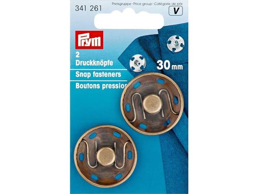[90300312 1575917] Prym Druckknöpfe Altmessing, 30 mm