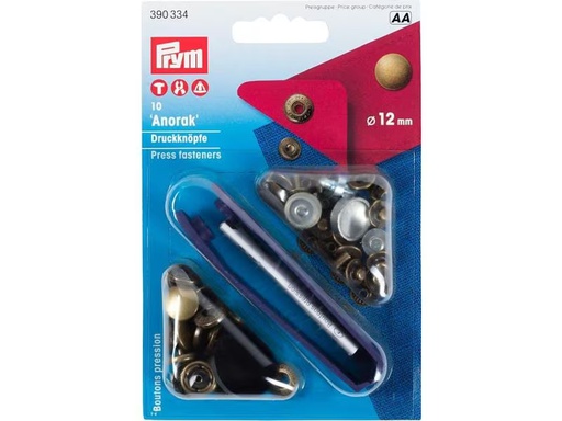 [90300316 1575947] Prym Druckknöpfe Anorak Altmessing, 12 mm