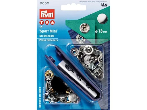 [90300397 1575964] Prym Druckknöpfe Sport Mini Silber, 13 mm, 10 Stück