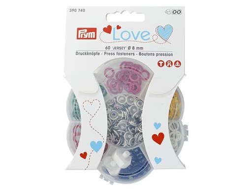 [90300422 1576006] Prym Druckknöpfe Love Jersey Bunt, 8 mm