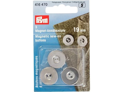 [90300615 1576018] Prym Knöpfe Magnet-Annähknopf Silber, 19 mm