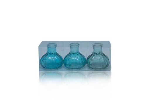 [90300642 1573521] CHALET Vasen-Set Stripes 3 Stück, 7 cm, Blau