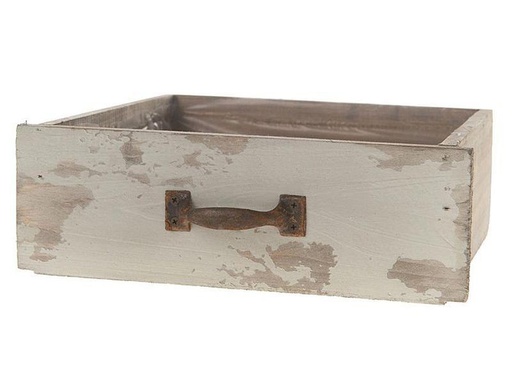 [90300667 1573559] CHALET Aufbewahrungskiste mit Einsatz 24 x 22 x 8 cm, Grau/Weiss