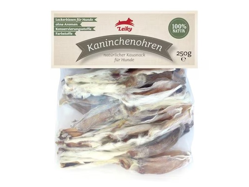 [90300680 1574941] Leiky Kausnack Kaninchenohren mit Fell, 20 Stück