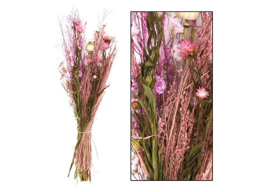 [90300683 1559005] CHALET Trockenblumen Mix 1 Stück, Rosa