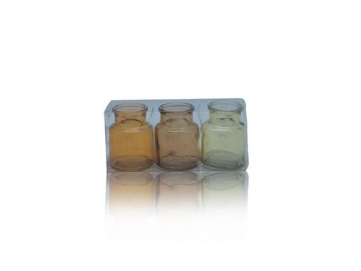 [90300760 1573523] CHALET Vasen-Set S 3 Stück, 7.5 cm, Gelb