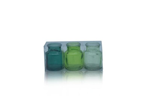 [90300780 1573524] CHALET Vasen-Set S 3 Stück, 7.5 cm, Grün