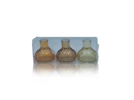[90300809 1573519] CHALET Vasen-Set Stripes 3 Stück, 7 cm, Gelb