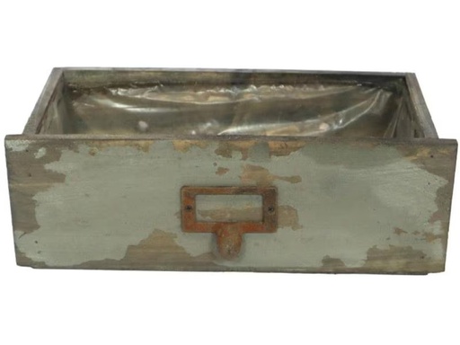 [90300819 1573560] CHALET Aufbewahrungskiste mit Einsatz 27 x 12.5 x 9 cm, Grau/Grün