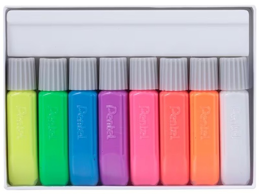 [90300887 1579879] pentel Textilfarbe 8-Fluo Farben Set