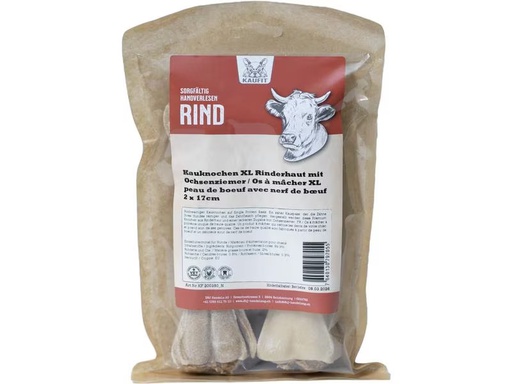 [90300917 1575485] Kaufit Kauknochen Rind mit Ochsenziemer, 17 cm, 265 g, 2 Stück,
