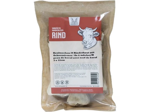 [90300942 1575484] Kaufit Kauknochen Rind mit Ochsenziemer, 12 cm, 210 g, 3 Stück,