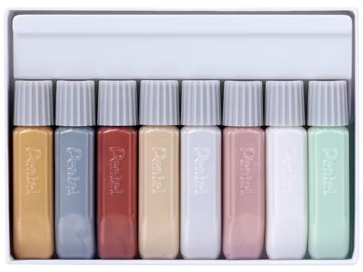 [90300986 1579880] pentel Textilfarbe 8-Glitter Farben Set