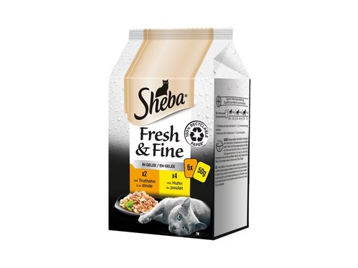 [90301073 1565558] Sheba Nassfutter Fresh &amp; Fine in Gelée Geflügel, 6 x 50 g