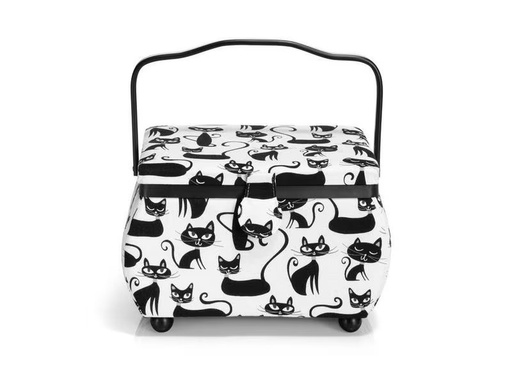 [90301185 1576027] Prym Aufbewahrungskiste Cats Schwarz/Weiss, M