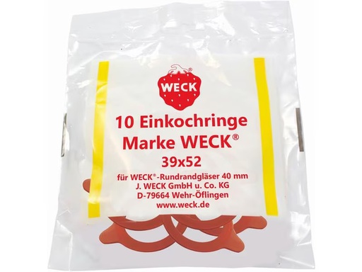 [90301215 1513041] Weck Gummidichtring Ø 4 cm 10 Stück, Rot