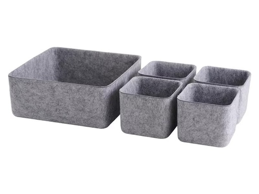 [90301227 1566879] Schou Aufbewahrungskorb 5-er Set Grau