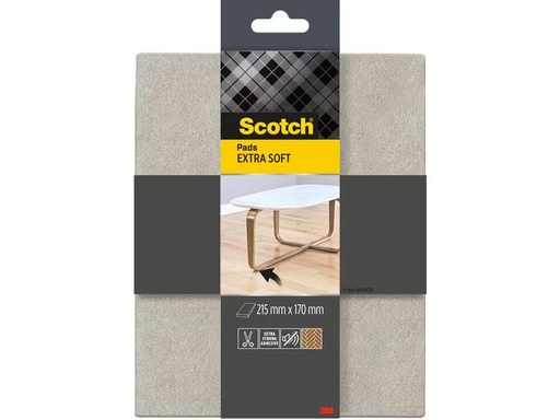 [90301234 1571165] 3M Filzgleiter Extra-Soft, 215 mm x 170 mm, Grau
